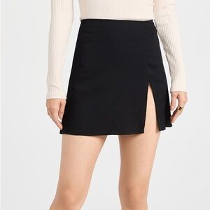 Reformation Black Mini Pencil Skirt with Slit